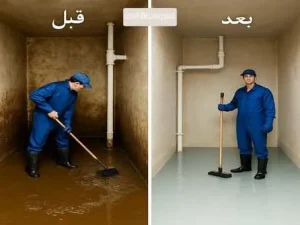 قبل وبعد تنظيف خزانات المياه بمكة – شركة نظافتك